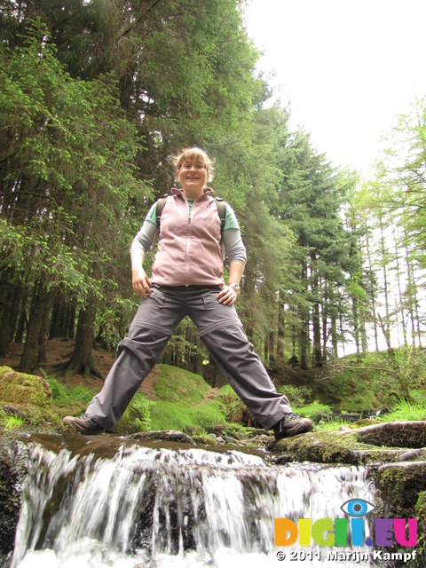 SX18228 Jenni stradling stream in Blaen y glyn